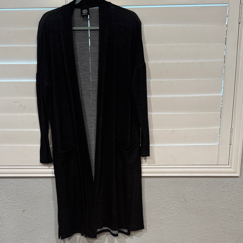 Bobeau Black and Gray Knit Cardigan